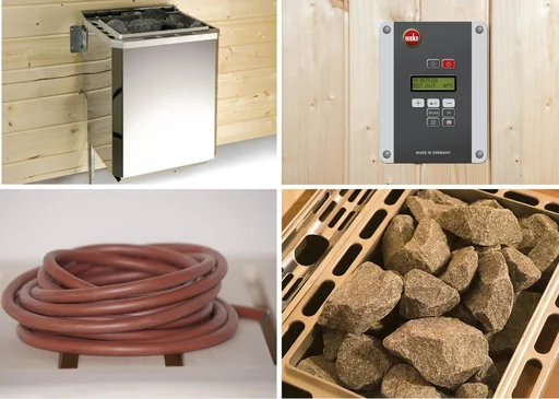 "Sauna heater set 3 - 9.0 kW OS with heater connection cable image"