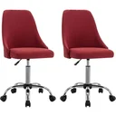Dining room chairs 2 in wine red fabric