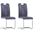 Dining room chairs 2 pieces faux leather grey