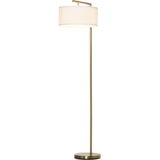 "Floor lamp with linen shade gold/white image"
