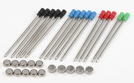 "Battery and refill replacement set, 30 pieces, for LED ballpoint pen set 836154 image"
