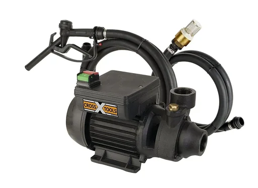 "Fuel pump MultiOil 35 M, Cross Tools 68800 with hose fitting and nozzle, up to 2,100 l/h flow rate image"
