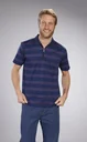 Polo shirt with zipper, cobalt striped, size 3XL