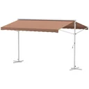 Awning angle adjustable, color: brown, 4.5 x 3.4 m