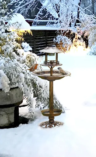 "Solar Bird Bath 4-in-1, Bronze image"