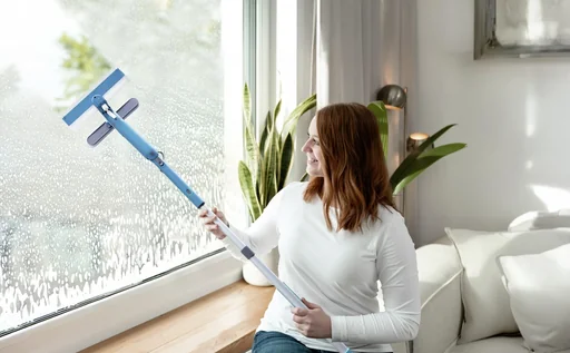 "WindowBuddy window cleaning system image"
