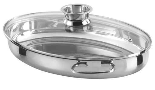 "Stainless steel roaster 28 cm, 3 in 1 image"