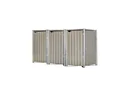 Garbage can box 3-compartment, natural wood grey, for 240 l bins
