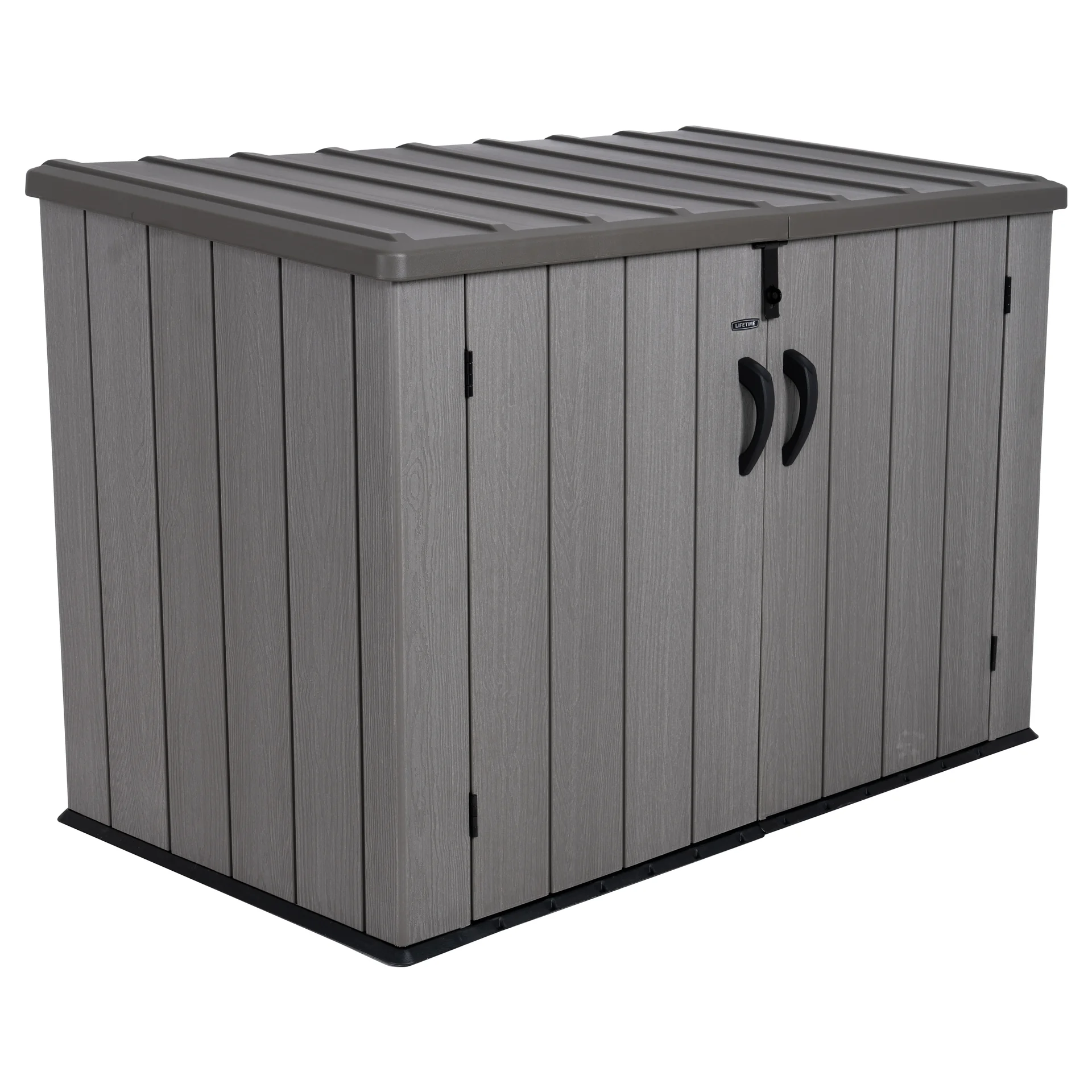 "Lifetime Trash Can Storage Shed gray/brown image"