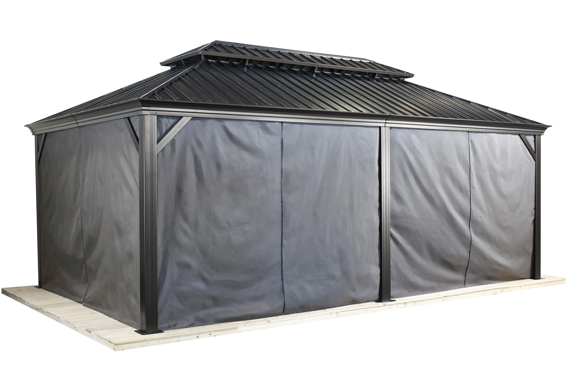 "Curtain set matching the Messina 12x20 gazebo image"