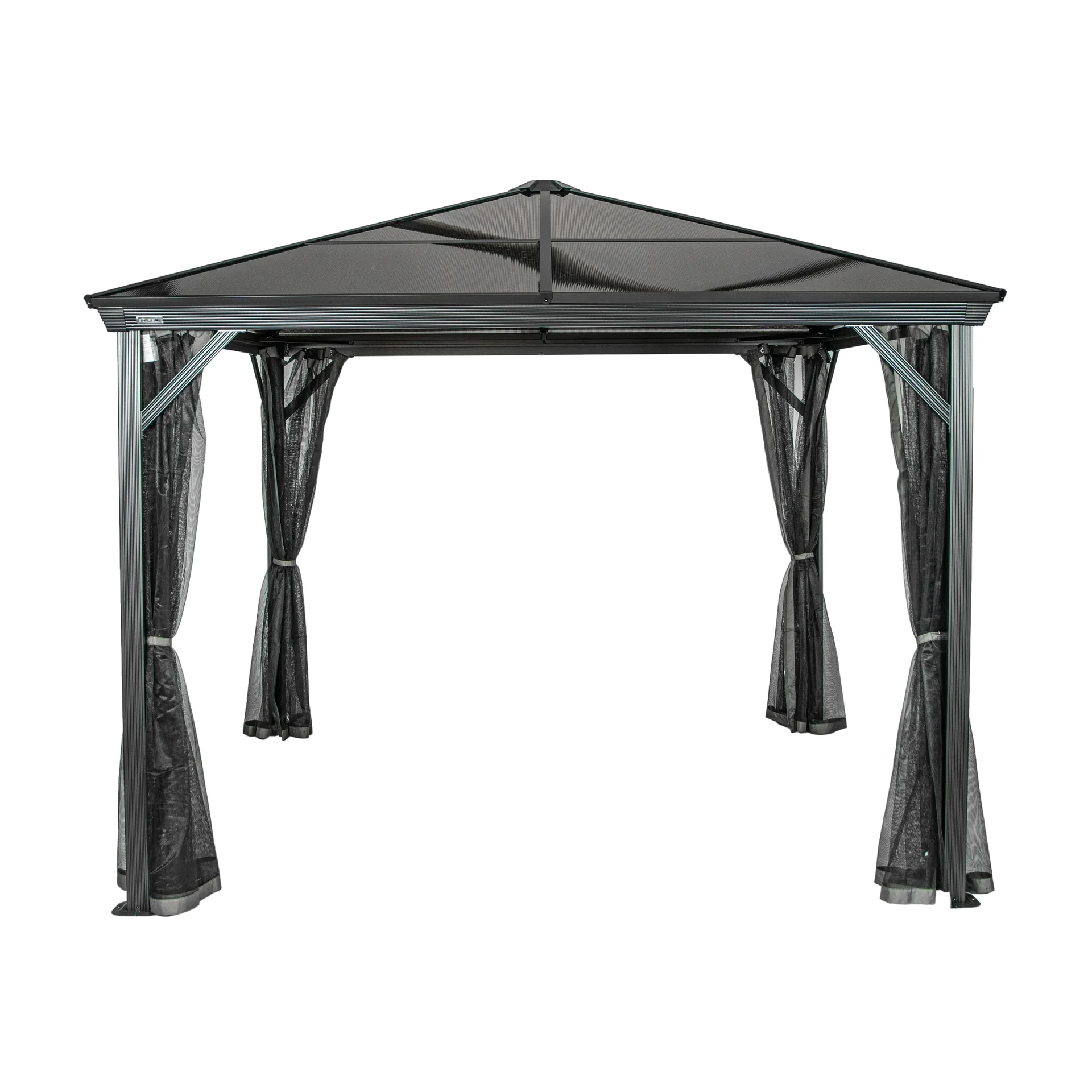 "Curtain set matching the Verona 10x10 gazebo image"