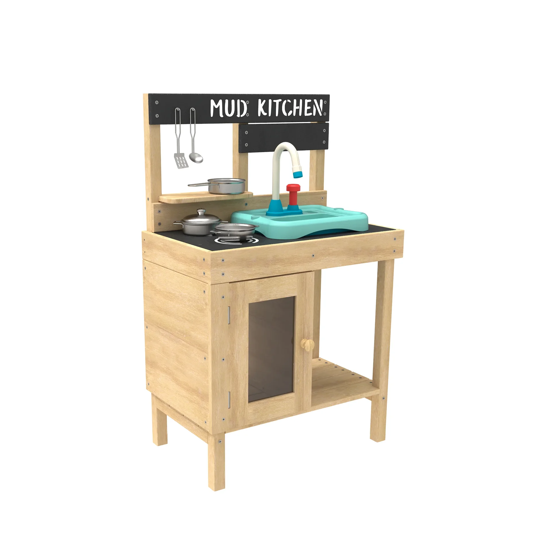 "Wooden children's play kitchen with sink image"