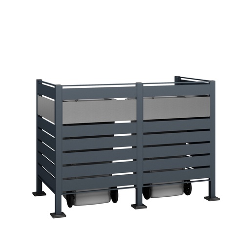"Westmann Waste Bin Enclosure Planum 2-Piece 120 cm Anthracite (2× 240 L) image"