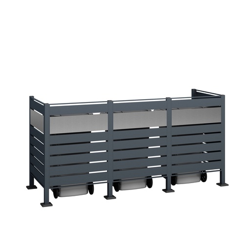"Westmann Waste Bin Enclosure Planum Triple 120 cm anthracite (3× 240 L) image"