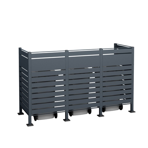 "Westmann Waste Bin Enclosure Planum Triple 150 cm anthracite (3× 240 L) image"