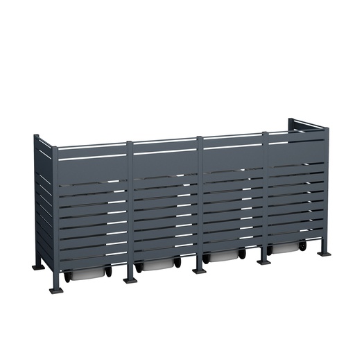"Westmann Waste Bin Enclosure Planum 4-Piece 150 cm Anthracite (4× 240 L) image"