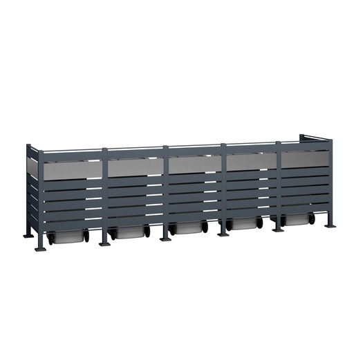 "Westmann Waste Bin Enclosure Planum 5-unit 120 cm anthracite (5× 240 L) image"