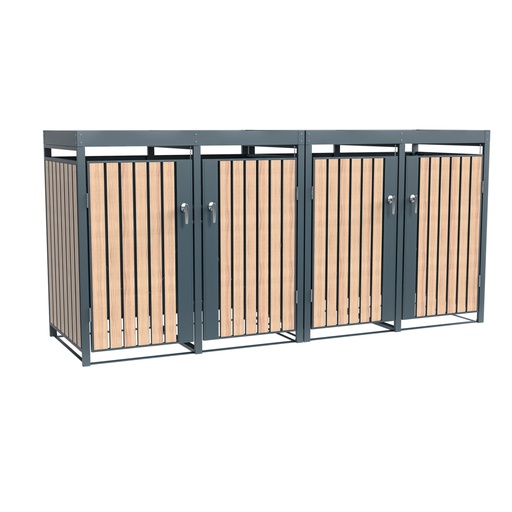 "Westmann Waste Bin Enclosure Planta 4-piece anthracite (4× 240 L) image"