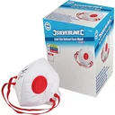 Flat foldable FFP3 dust mask with valve, disposable display box, 25 pcs. FFP3