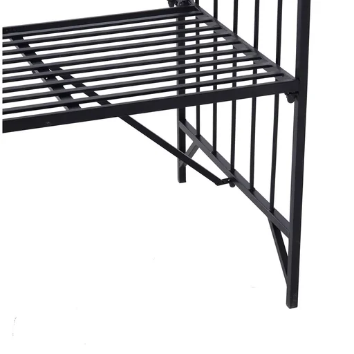 "Bench with rose arch black image"