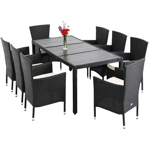 "Garden set Riga Polyrotan 17-piece stackable black image"