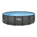 Above-ground frame pool set, 488 x 122 cm, rattan look, including filter pump