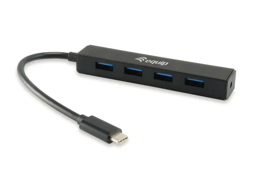 "USB Hub USB 3.1-C to USB 3.0 4 Port Black image"