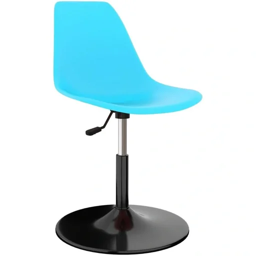 "Dining room chairs, swivel, 2-piece, PP, blue image"
