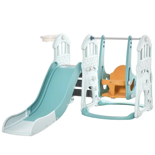 "3 in 1 children's slide children's swing set play tower for children 18 to 48 months children's playground with basketball hoop HDPE image"