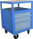 Rolling workbench P 600 S with 3 drawers, lockable and rolling function
