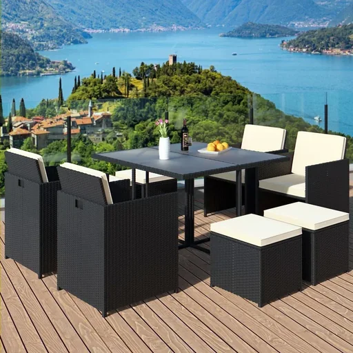 "Garden set - 21-piece lounge set: chairs, table, cushions, stool image"
