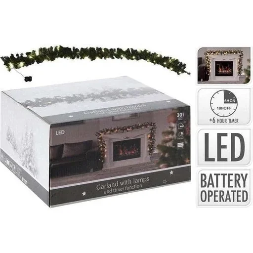 "Christmas garland 30 LED lights 270cm image"