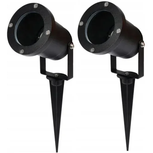 "Garden spotlight GU10 - 2 pieces - IP54 - Black - 35W - Swivel head image"