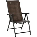Rattan garden chair foldable brown