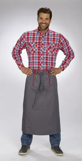 "Apron for men, color gray/red, one size image"