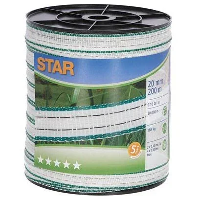 "Star band, 200M, 20mm, white/green, 2xcu 0.30+4x stainless steel 0.30 image"