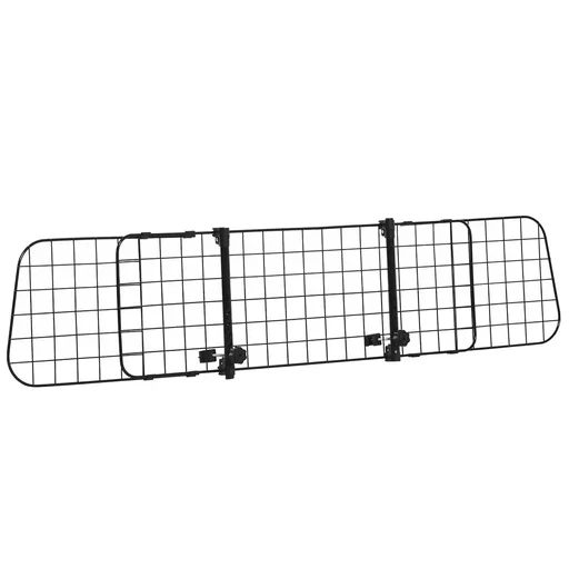 "Dog carrier car universal adjustable grille metal black (91-152) x 30 cm image"