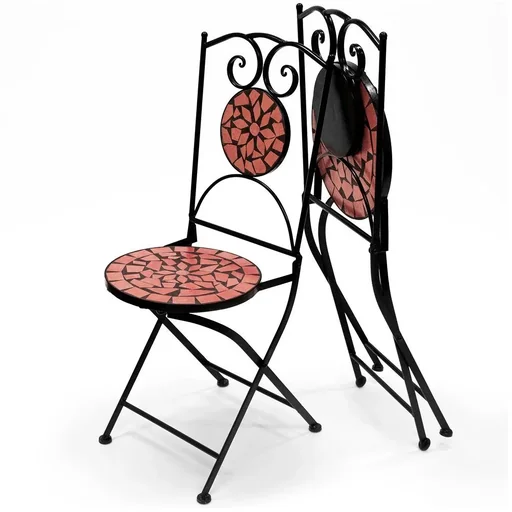 "Mosaic chair ROMA with metal frame - foldable in two parts image"