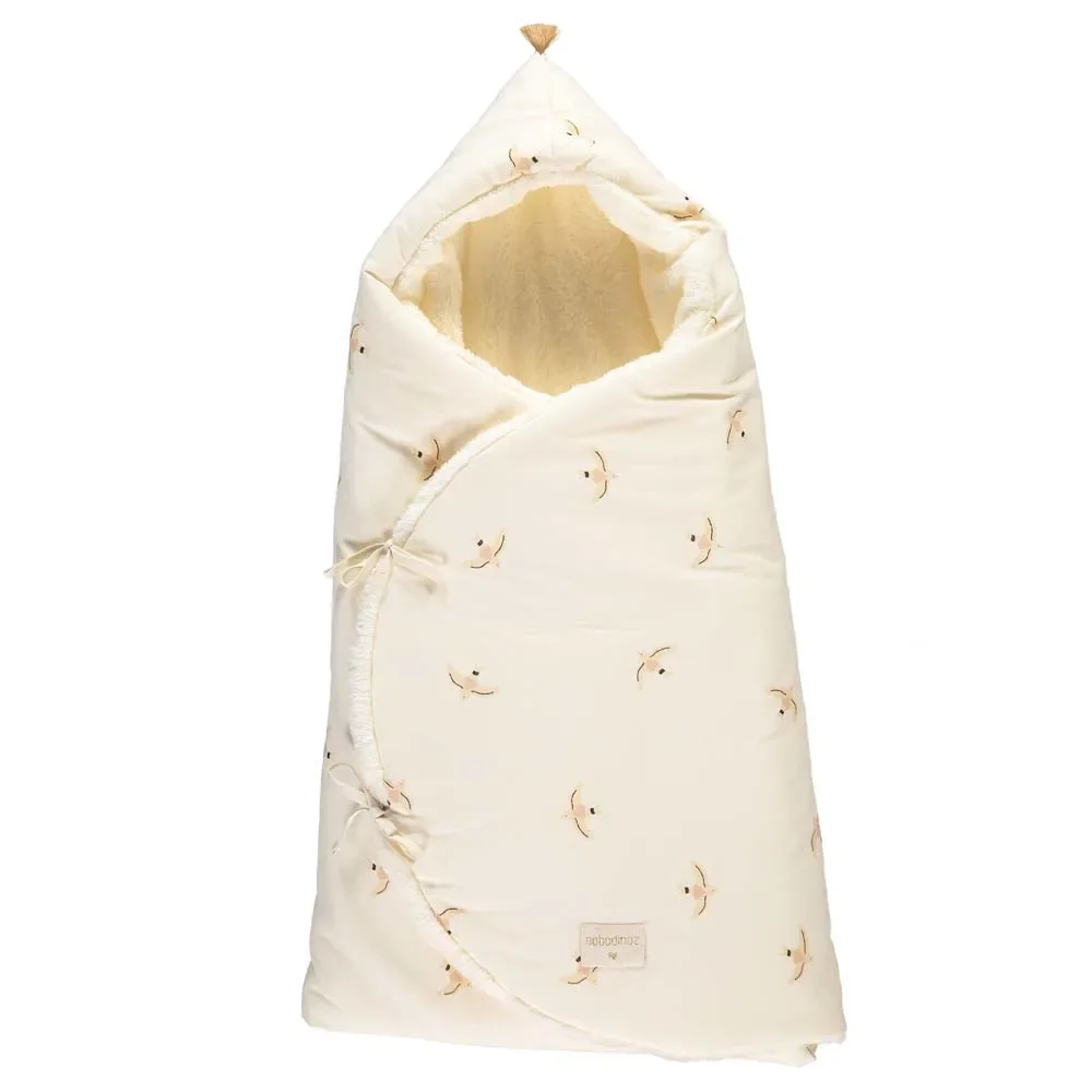 "Nobodinoz Pram Sack "Cosy" Haiku birds image"