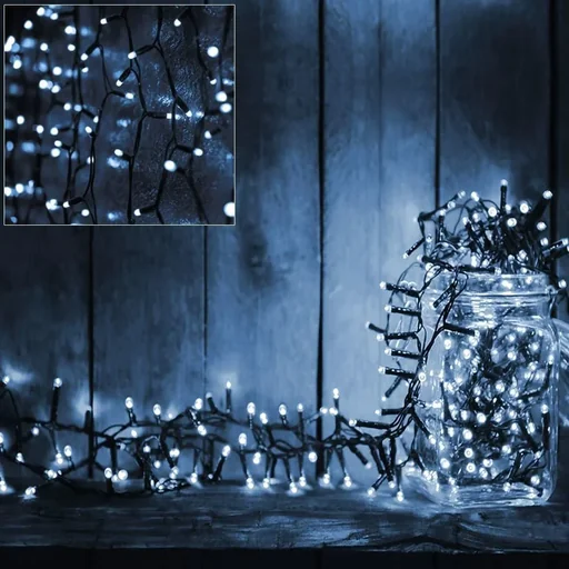 "Christmas light chain cold white 7m timer image"
