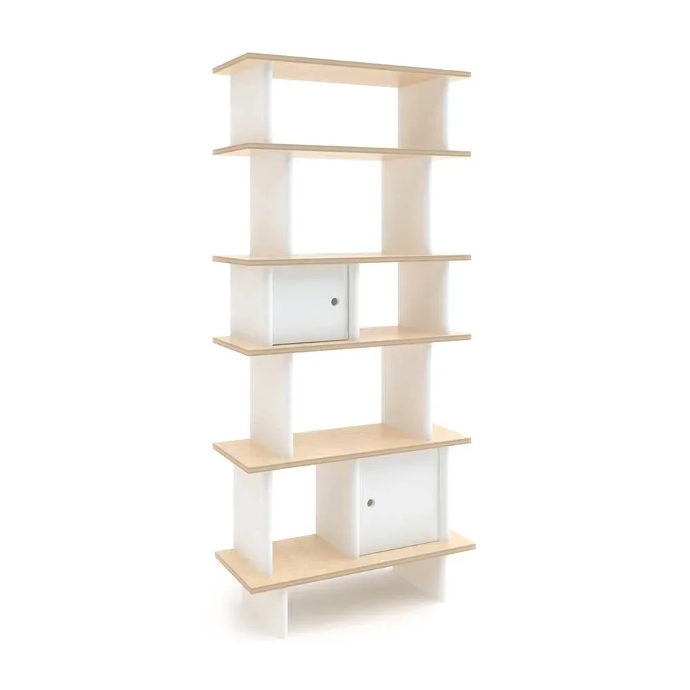 Oeuf Bookcase Mini Library narrow birch with white