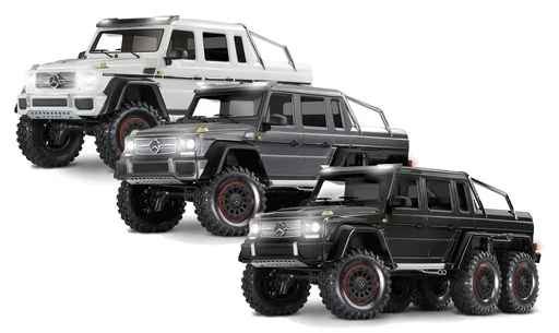 "Mercedes-Benz G63 AMG 6x6 RTR without battery/charger incl. light 1/10 6WD Scale-Crawler Brushed silver image"