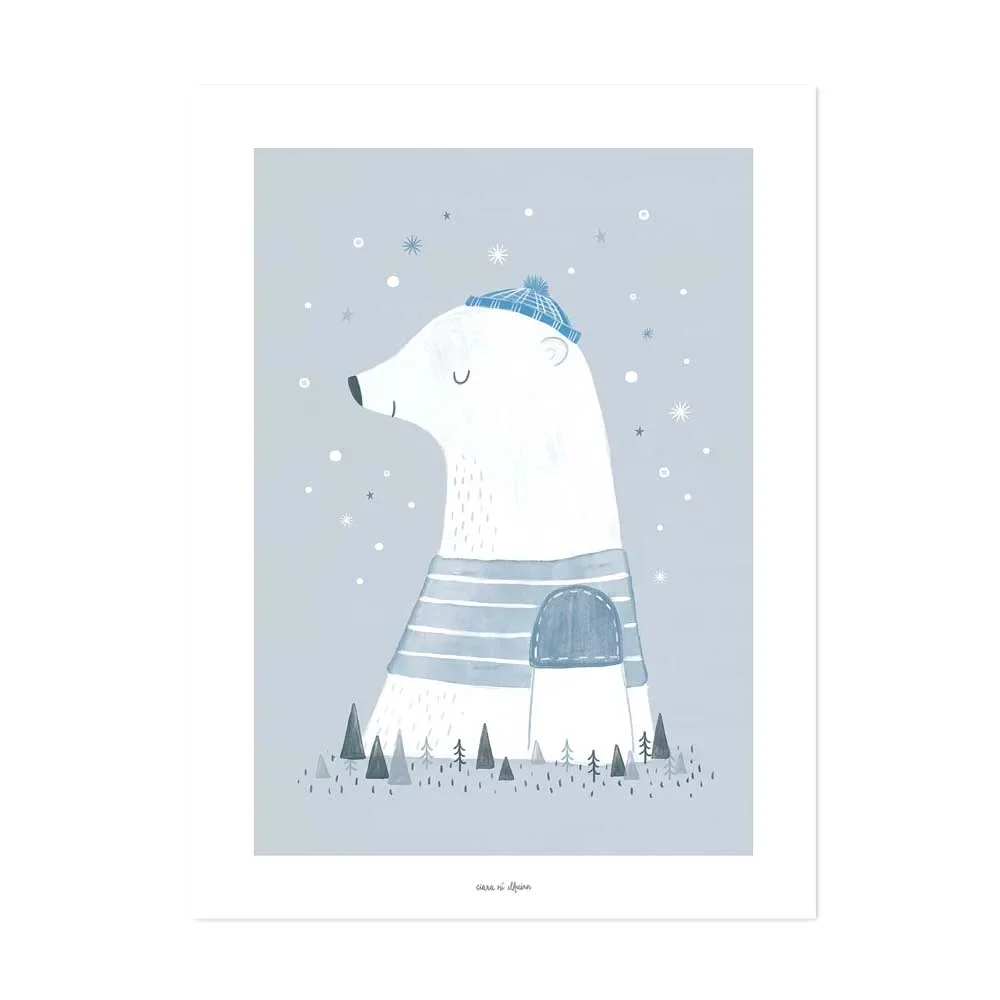 "Lilipinso poster Olaf Eisbär gray white image"