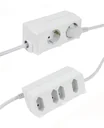 Compact power strip BiniPlus 6i with 2 earthed and 4 Euro sockets