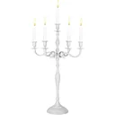 Candlestick white glossy aluminum 40cm 5-armed