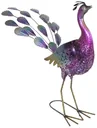 Metal decoration peacock Bonnie with LED solar lighting