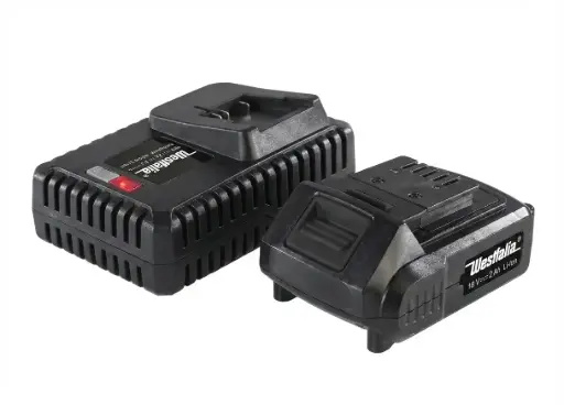 "Starter set 18 Volt Li-Ion family: 1 x battery 2.0 Ah + 1 x quick charger image"