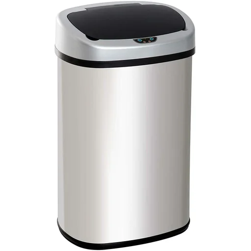 "Automatic trash can with infrared sensor 48L silver image"