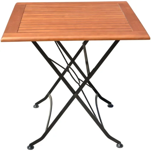 "Table VIENNA, square, foldable, steel / Eucalyptus Grandis FSC 100% image"