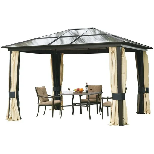 "Garden tent with translucent roof image"